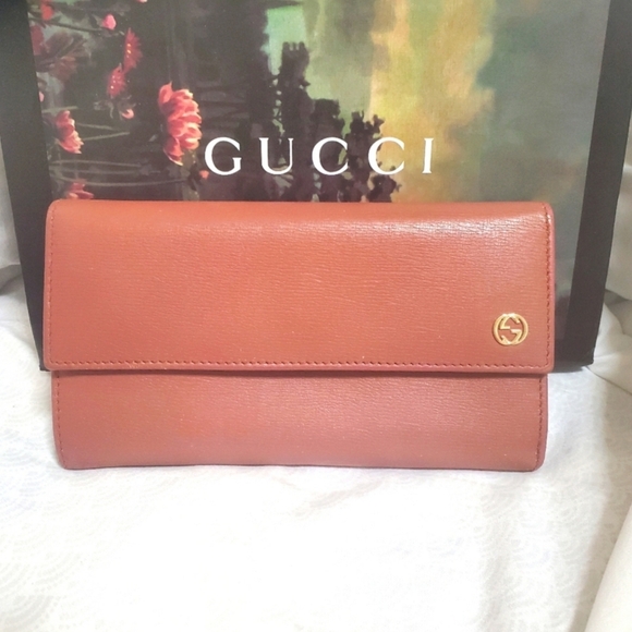 💋 Gucci GG Interlocking Logo Long Leather Wallet - Picture 1 of 12